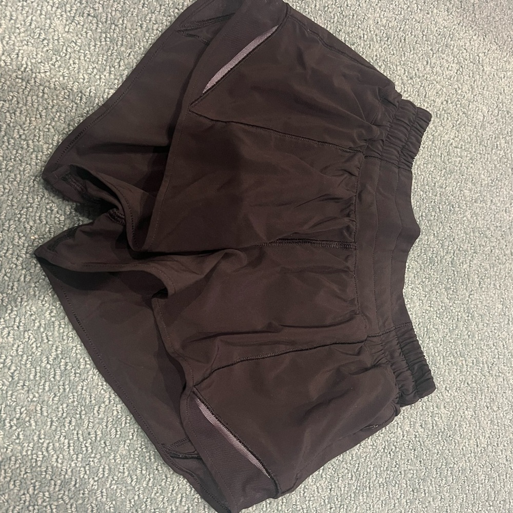 Black lululemon shorts low rise 2.5 inches size 4